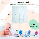 BABYS CARE Muslin Burp Cloth Pack of 5 | 100% Organic Cotton | Versatile Use Washcloth Face Cloth Cleaning Mess | Lightweight Baby Towel | Handy for Changing Cleaning Feeding Baby | 26"x26" | Rainbow - Image 8